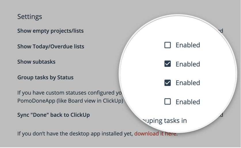 Here you can select ClickUp under integrations