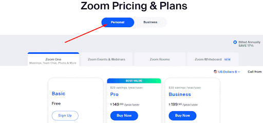 Zoom pricing